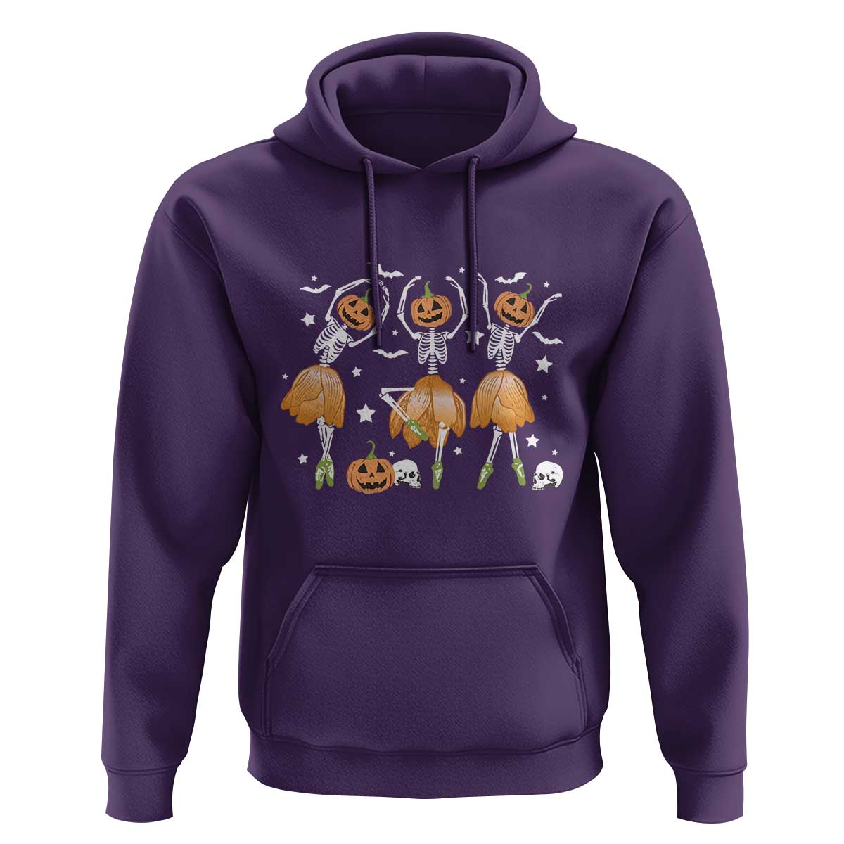 Funny Halloween Hoodie Ballerina Pumpkin Skeleton Pumpkin Flower