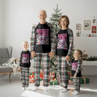 Funny Pink Santa Christmas Plaid Pajama Set Christmas Vibes Checkboard - Wonder Print Shop