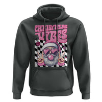 Funny Pink Santa Christmas Hoodie Christmas Vibes Checkboard