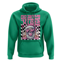 Funny Pink Santa Christmas Hoodie Christmas Vibes Checkboard