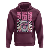 Funny Pink Santa Christmas Hoodie Christmas Vibes Checkboard