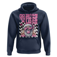 Funny Pink Santa Christmas Hoodie Christmas Vibes Checkboard