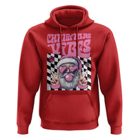 Funny Pink Santa Christmas Hoodie Christmas Vibes Checkboard