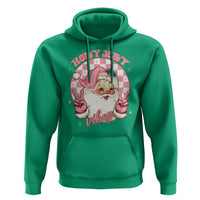 Funny Christmas Hoodie Holly Jolly Vibes Retro Pink Santa