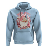 Funny Christmas Hoodie Holly Jolly Vibes Retro Pink Santa