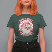 Funny Christmas T Shirt For Women Holly Jolly Vibes Retro Pink Santa - Wonder Print Shop
