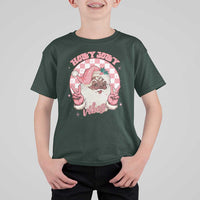 Funny Pink Christmas Retro Black Santa T Shirt For Kid Holly Jolly Vibes - Wonder Print Shop