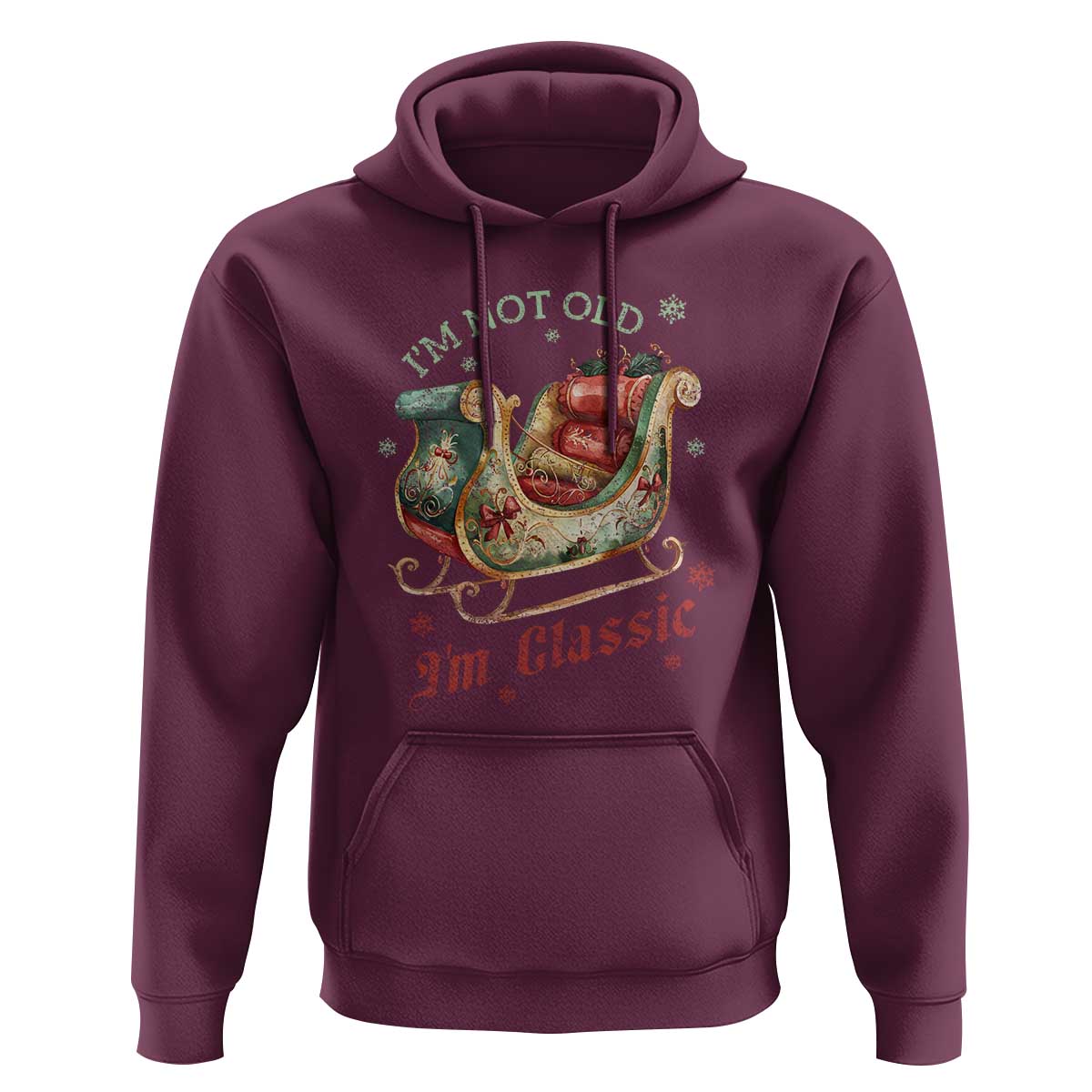 Funny I'm Not Old I'm Classic Hoodie Vintage Santa Sleigh Christmas