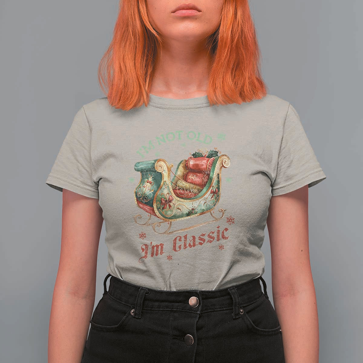 Funny I'm Not Old I'm Classic T Shirt For Women Vintage Santa Sleigh Christmas - Wonder Print Shop