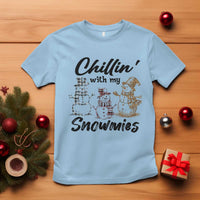 Funny Christmas T Shirt Chilln' With My Snowmies Plaid Snowman - Wonder Print Shop