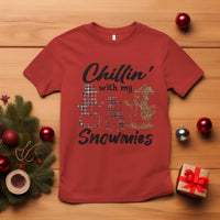 Funny Christmas T Shirt Chilln' With My Snowmies Plaid Snowman - Wonder Print Shop