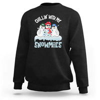 Funny Christmas Snowman Sweatshirt Chillin' With My Snowmies Squad - Wonder Print Shop