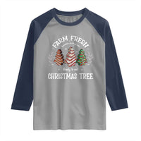 Christmas Tree Cake Raglan Shirt Farm Fresh Sprinkles Frosting Ready To Eat Xmas Baking - Wonder Print Shop