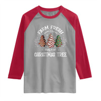 Christmas Tree Cake Raglan Shirt Farm Fresh Sprinkles Frosting Ready To Eat Xmas Baking - Wonder Print Shop