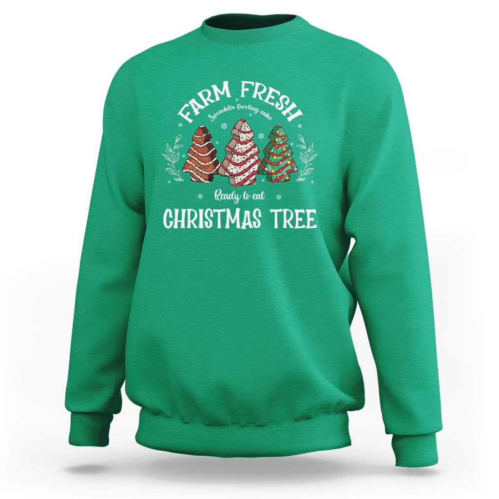 Xmas Sweatshirt Farm Fresh Sprinkles Frosting Cake Ready To Eat Christmas Tree - Wonder Print Shop