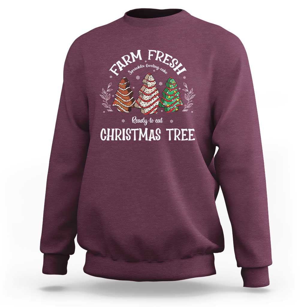 Xmas Sweatshirt Farm Fresh Sprinkles Frosting Cake Ready To Eat Christmas Tree - Wonder Print Shop