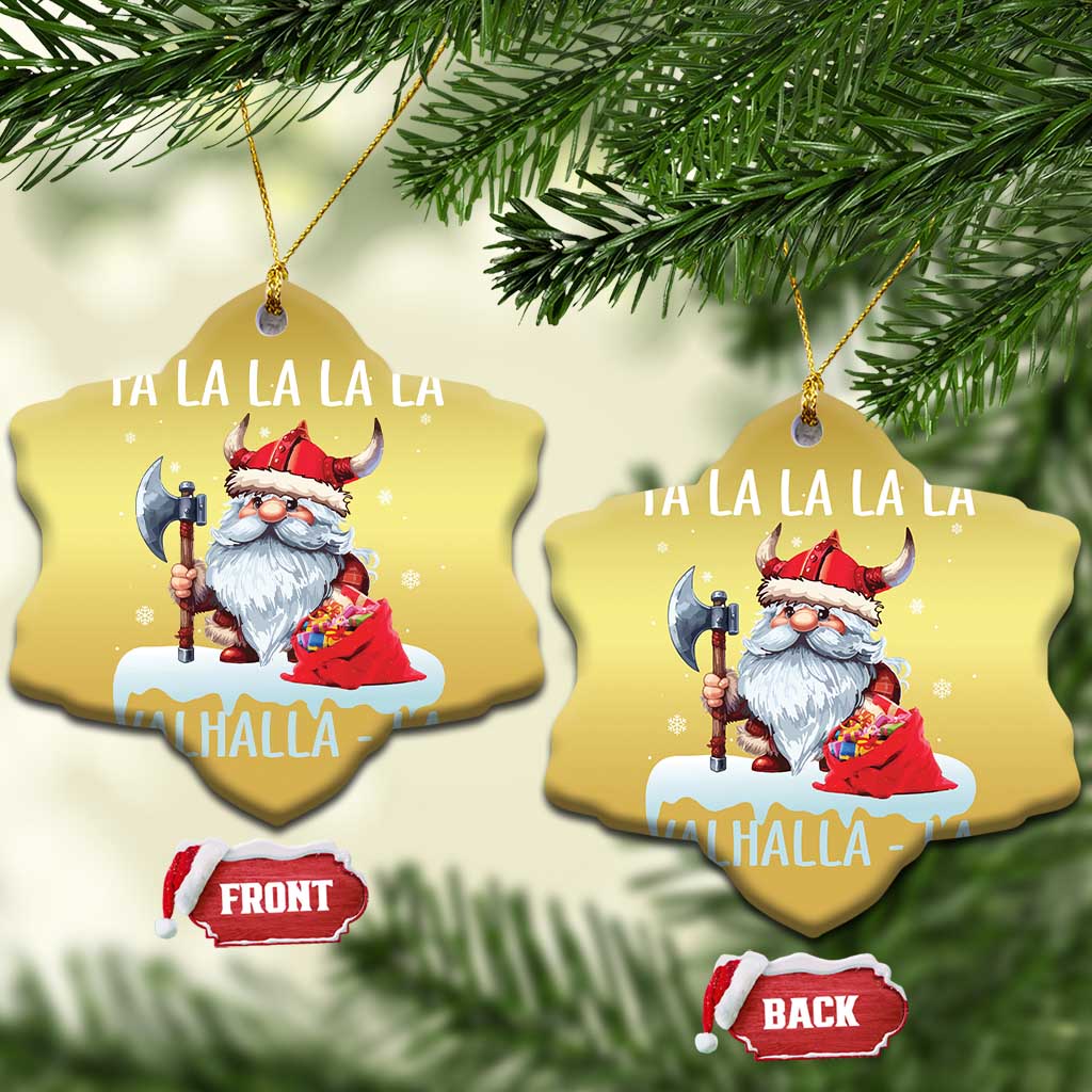 Viking Xmas Christmas Ornament Fa La La La Valhalla La Viking Santa Gnome - Wonder Print Shop