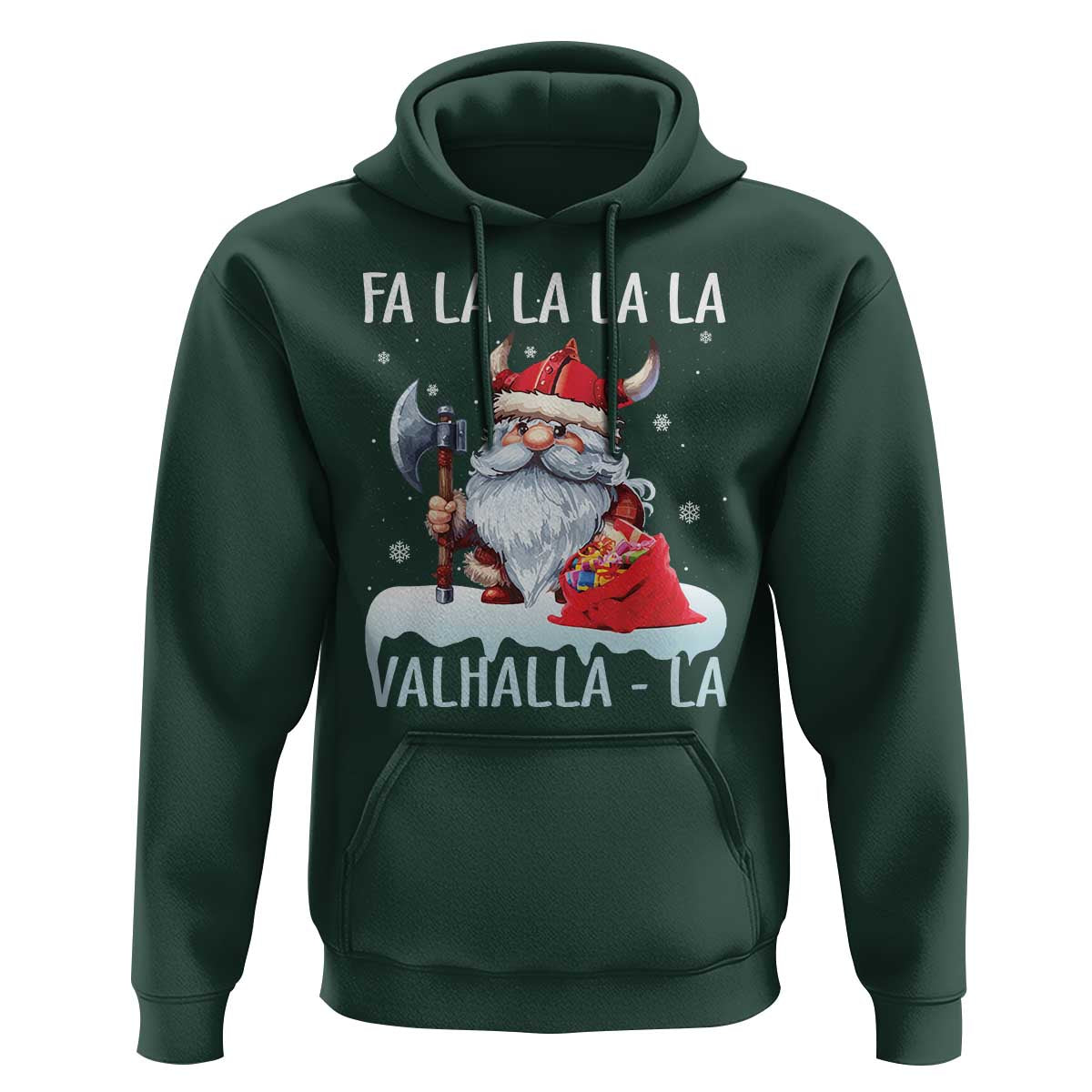 Viking Christmas Hoodie Fa La La La Valhalla La Viking Santa Gnome