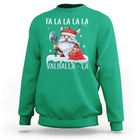 Viking Christmas Sweatshirt Fa La La La Valhalla La Viking Santa Gnome - Wonder Print Shop
