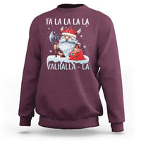 Viking Christmas Sweatshirt Fa La La La Valhalla La Viking Santa Gnome - Wonder Print Shop