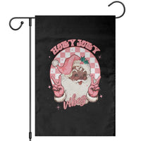 Funny Pink Christmas Retro Black Santa Garden Flag Holly Jolly Vibes - Wonder Print Shop