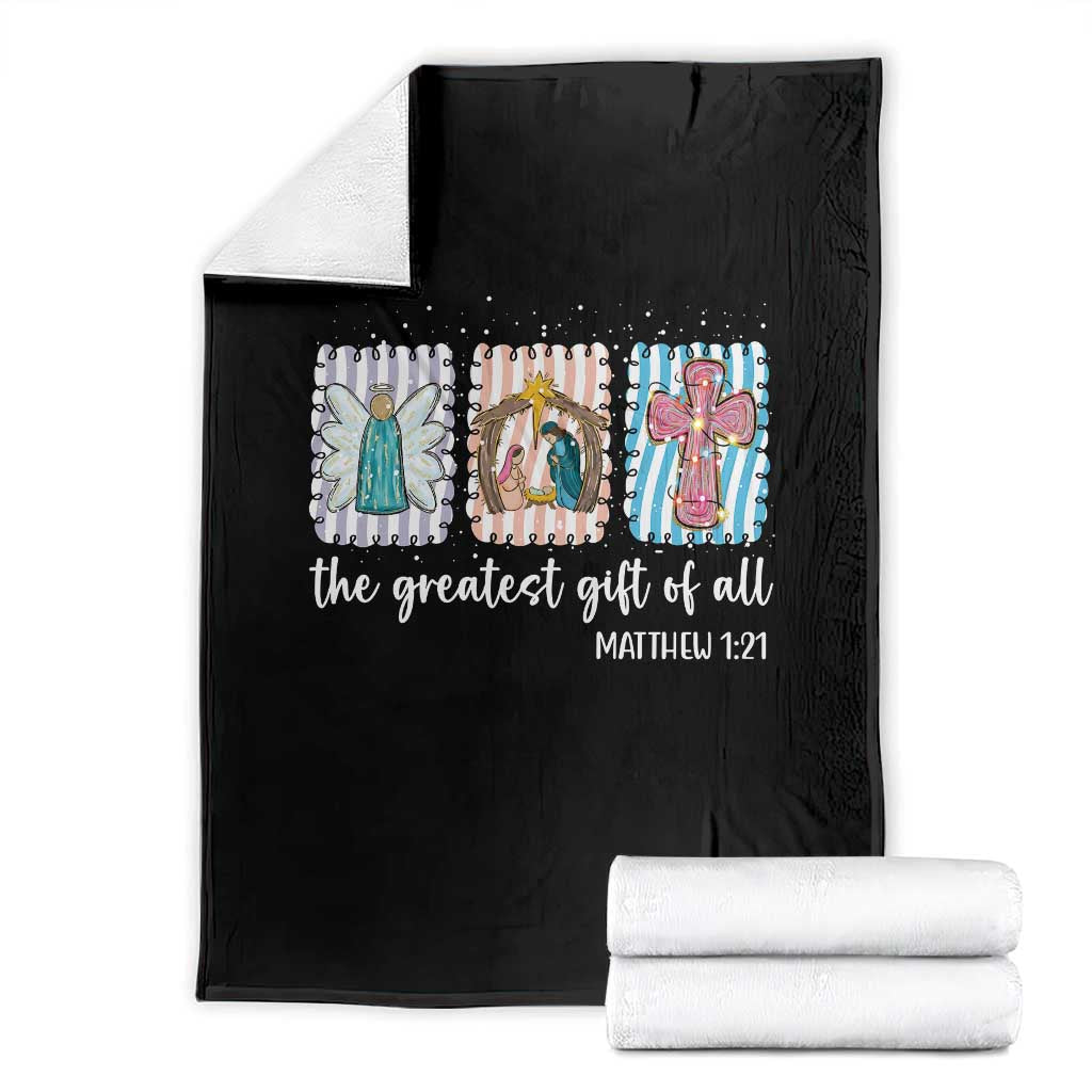 Christian Christmas Throw Blanket The Greatest Gift Of All Jesus Nativity Scene - Wonder Print Shop