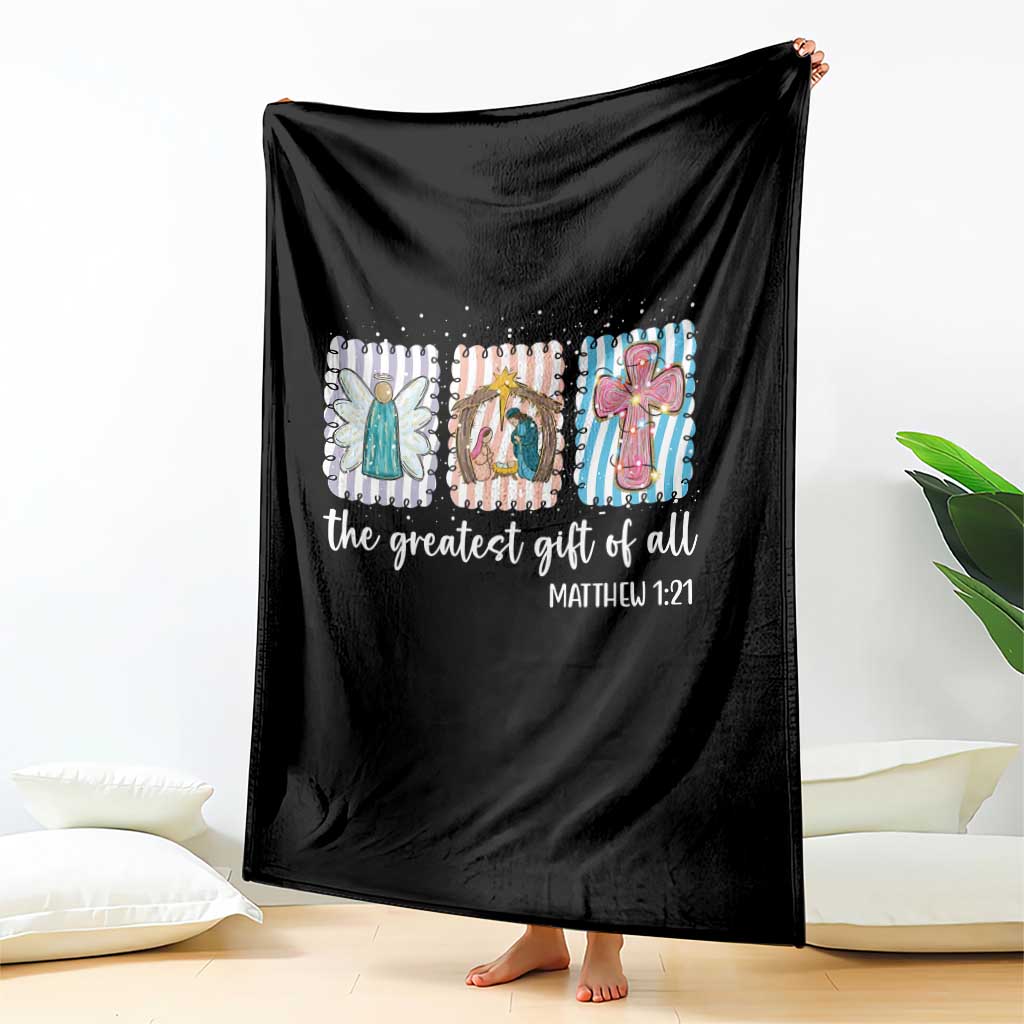 Christian Christmas Throw Blanket The Greatest Gift Of All Jesus Nativity Scene - Wonder Print Shop
