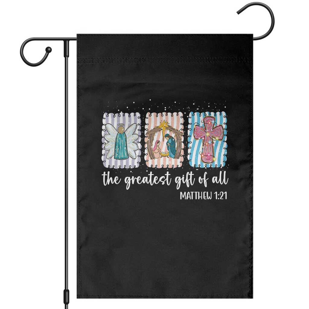 Christian Christmas Garden Flag The Greatest Gift Of All Jesus Nativity Scene - Wonder Print Shop