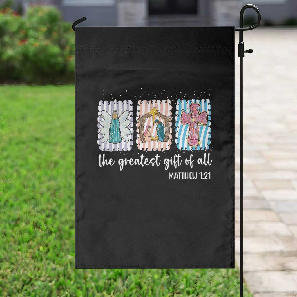Christian Christmas Garden Flag The Greatest Gift Of All Jesus Nativity Scene - Wonder Print Shop
