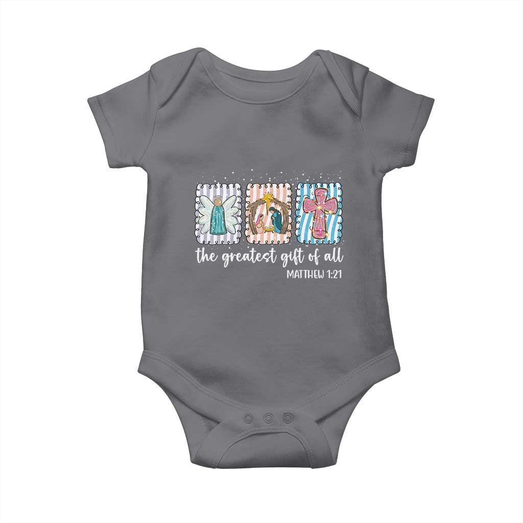 Christian Christmas Baby Onesie The Greatest Gift Of All Jesus Nativity Scene - Wonder Print Shop