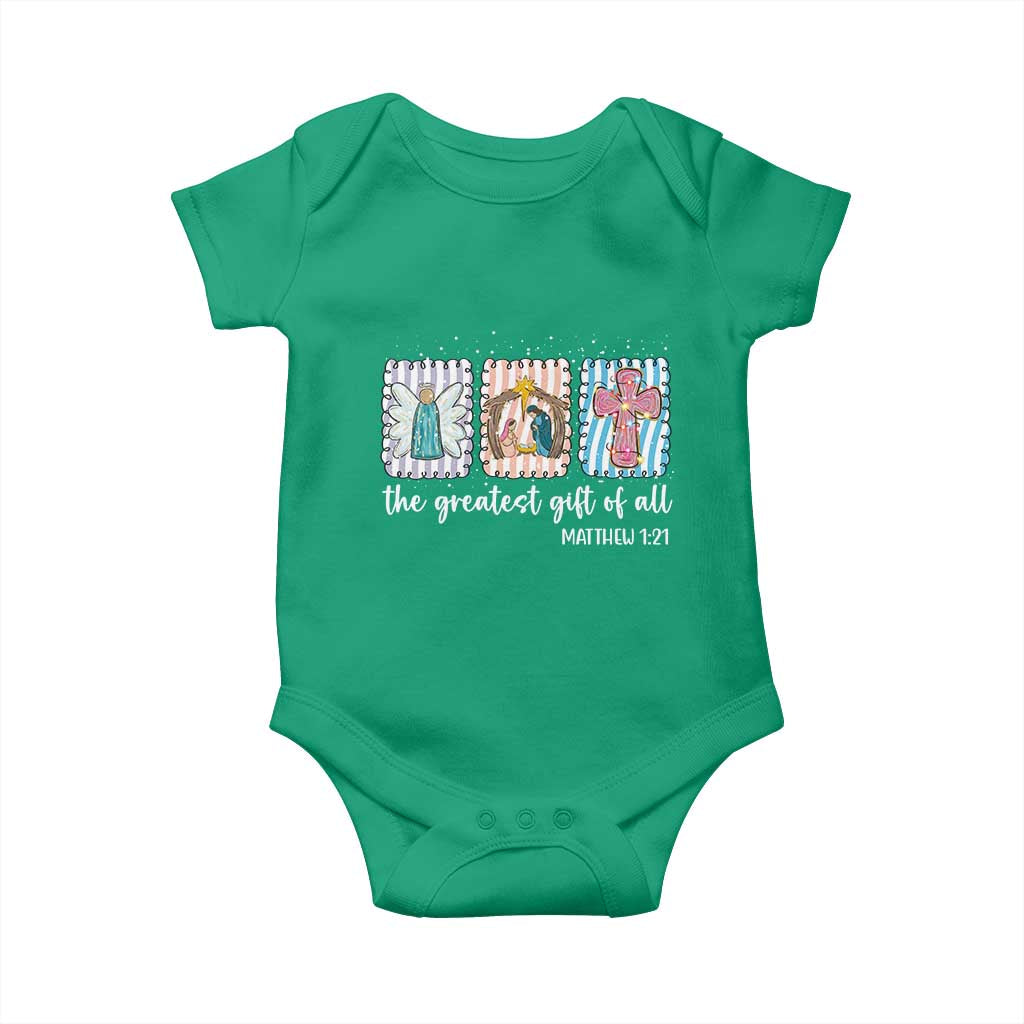 Christian Christmas Baby Onesie The Greatest Gift Of All Jesus Nativity Scene - Wonder Print Shop