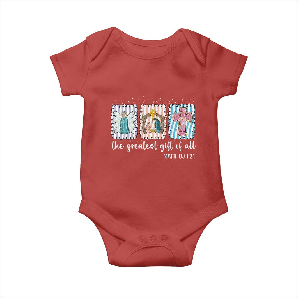 Christian Christmas Baby Onesie The Greatest Gift Of All Jesus Nativity Scene - Wonder Print Shop