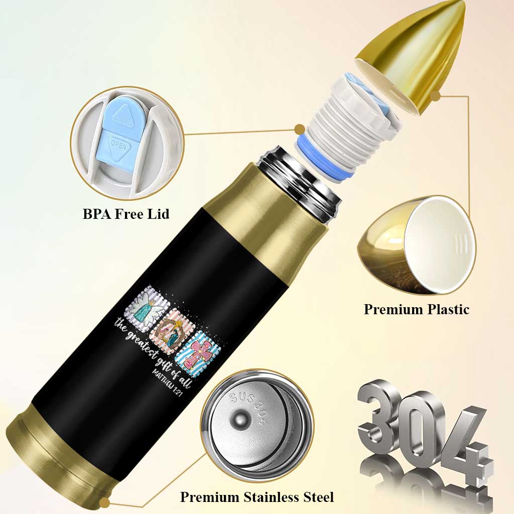 Christian Christmas Bullet Tumbler The Greatest Gift Of All Jesus Nativity Scene - Wonder Print Shop