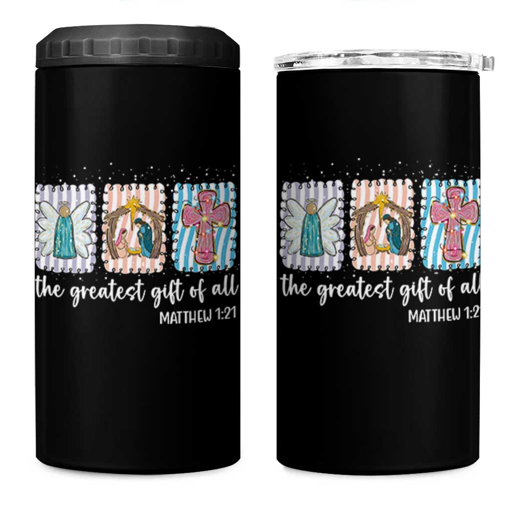 Christian Christmas 4 in 1 Can Cooler Tumbler The Greatest Gift Of All Jesus Nativity Scene - Wonder Print Shop