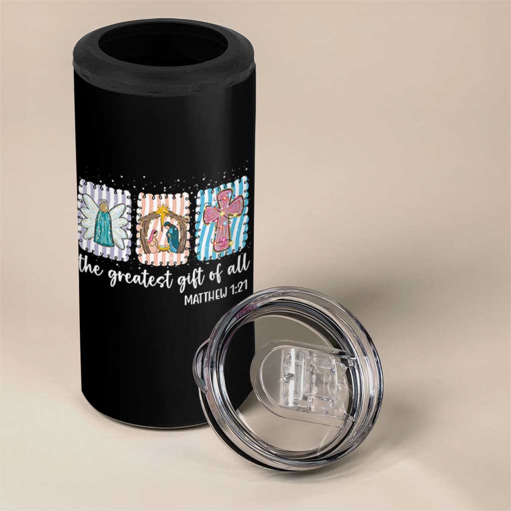 Christian Christmas 4 in 1 Can Cooler Tumbler The Greatest Gift Of All Jesus Nativity Scene - Wonder Print Shop