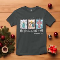 Christian Christmas T Shirt The Greatest Gift Of All Jesus Nativity Scene - Wonder Print Shop