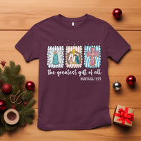 Christian Christmas T Shirt The Greatest Gift Of All Jesus Nativity Scene - Wonder Print Shop
