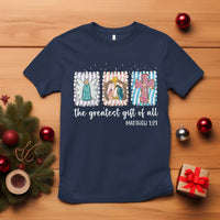 Christian Christmas T Shirt The Greatest Gift Of All Jesus Nativity Scene - Wonder Print Shop