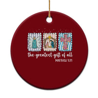 Christian Christmas Ceramic Ornament The Greatest Gift Of All Jesus Nativity Scene - Wonder Print Shop