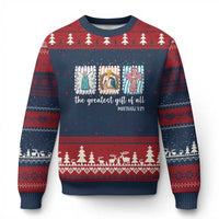 Christian Christmas Ugly Christmas Sweater The Greatest Gift Of All Jesus Nativity Scene - Wonder Print Shop