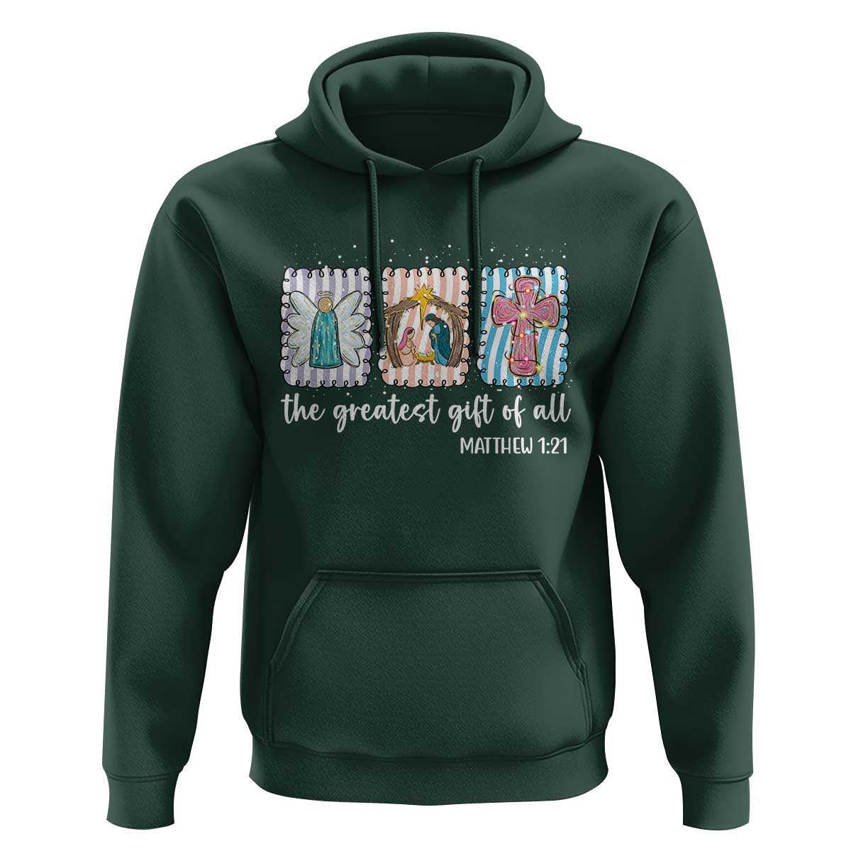 Christian Christmas Hoodie The Greatest Gift Of All Jesus Nativity Scene - Wonder Print Shop