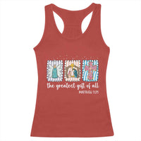 Christian Christmas Racerback Tank Top The Greatest Gift Of All Jesus Nativity Scene - Wonder Print Shop