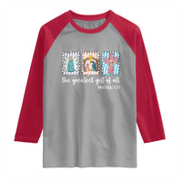 Christian Christmas Raglan Shirt The Greatest Gift Of All Jesus Nativity Scene - Wonder Print Shop