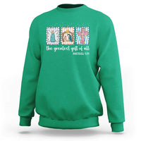 Christian Christmas Sweatshirt The Greatest Gift Of All Jesus Nativity Scene - Wonder Print Shop