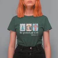Christian Christmas T Shirt For Women The Greatest Gift Of All Jesus Nativity Scene - Wonder Print Shop