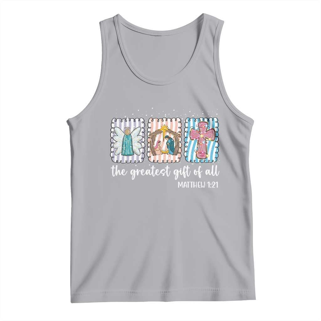 Christian Christmas Tank Top The Greatest Gift Of All Jesus Nativity Scene - Wonder Print Shop