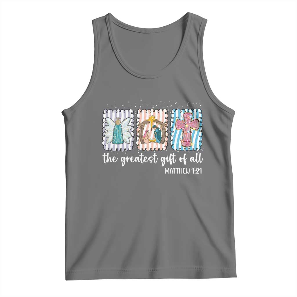 Christian Christmas Tank Top The Greatest Gift Of All Jesus Nativity Scene - Wonder Print Shop