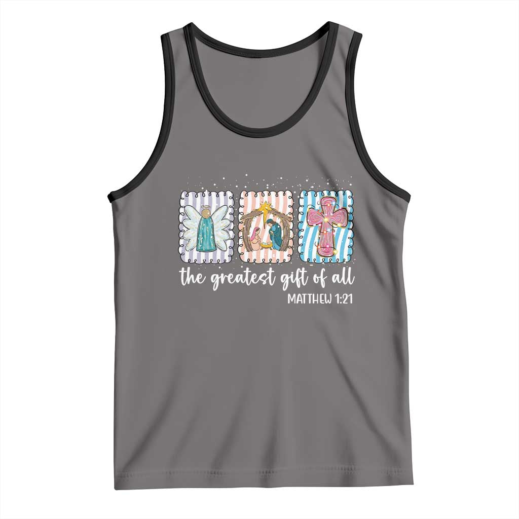Christian Christmas Tank Top The Greatest Gift Of All Jesus Nativity Scene - Wonder Print Shop