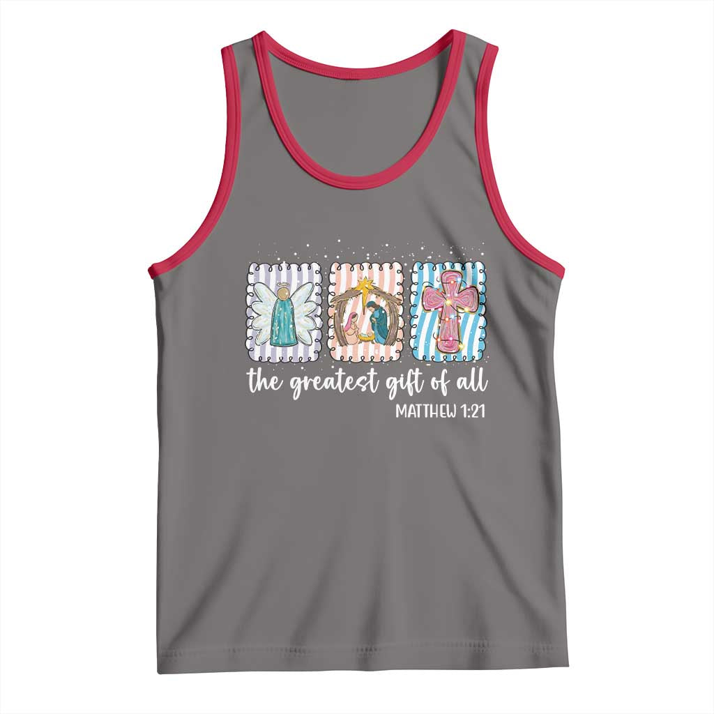 Christian Christmas Tank Top The Greatest Gift Of All Jesus Nativity Scene - Wonder Print Shop