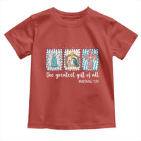 Christian Christmas Toddler T Shirt The Greatest Gift Of All Jesus Nativity Scene - Wonder Print Shop
